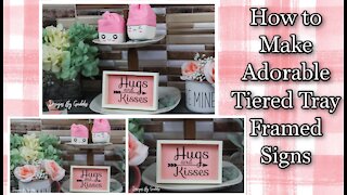 Valentines Day Tiered Tray Mini Wood Sign | Farmhouse Tiered Tray Decor