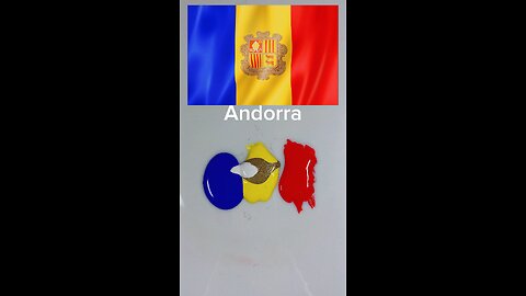 Satisfying Mixing the colors of the Andorra Flag 🇦🇩