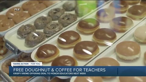 Krispy Kreme offering free doughnut, coffee for teachers