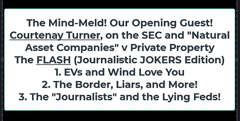 Liberty Conspiracy LIVE 1-17-24! Guest Courtenay Turner on Govt-Backed Natural Asset Cos, More!