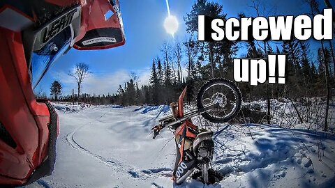 April Snow on 2 Wheels | Over the Bars Wipe-Out #2stroke #ktm #motocross #wipeout #enduro