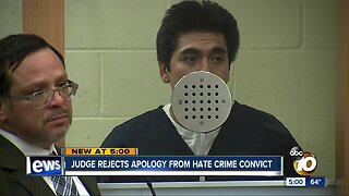 Judge rejects apology from hate crime convict