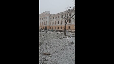 Ukraine: Massive destruction at #Kharkiv caused by Russian bombardment