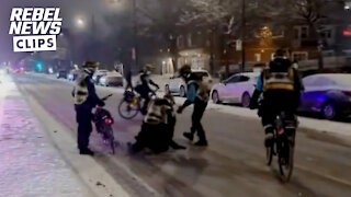 What was it like when Montreal police came down on dozens defiantly outside after curfew?