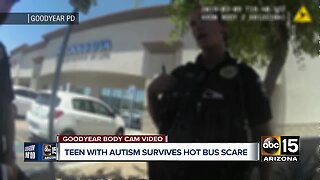 Body camera video shows Goodyear police rescuing teen with autism from hot bus