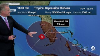 Tropical Depression 13 expected to strengthen into tropical storm on Friday