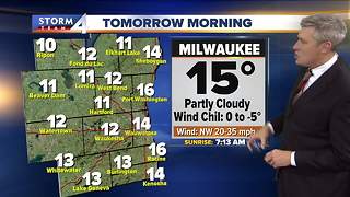 Temperatures drop into the teens tonight