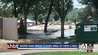 Large water main break in Leawood closes 119th Street