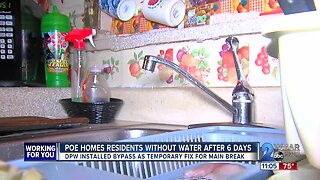 Poe Homes residents without water 6 days after main break