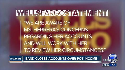 Littleton family claims bank closed accounts after husband reveals he works in the pot industry