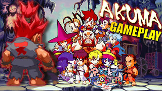 Pocket Fighter [PS] - Akuma Gameplay (Arcade & Running Battle)