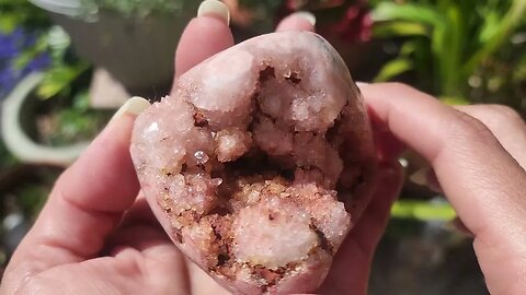 Pink Amethyst Geode Clusters The difference between the 2...