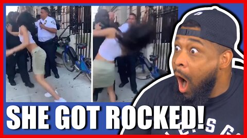 NYPD Officer KNOCKS OUT Woman While Making An Arrest! JUSTIFIED?