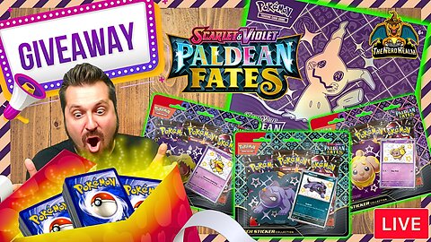 Pokemon Card GIVEAWAYS! Paldean Fates Pokemon Cards Opening LIVE! Shiny Hunting!