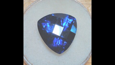 YAG Blue Sapphire Imitation Heart Shape with Checkerboard