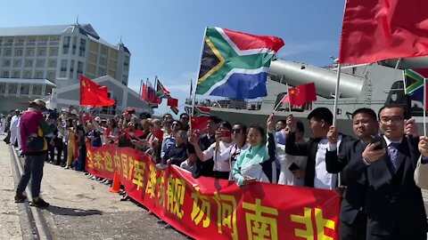 SOUTH AFRICA - Cape Town - Russian Cruiser MARSHALL USTINOV and Chinese Navy frigate Wei Fang is welcomed(Video) (RwL)