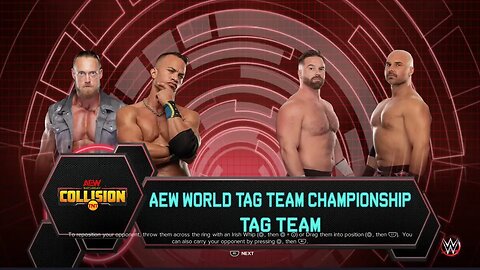 AEW Collision FTR vs Ricky Starks & Big Bill for the AEW World Tag Team Championships