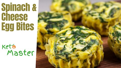 Spinach & Cheese Egg Bites | Ketogenic Recipe | Low carb diet plan
