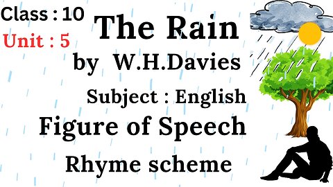 The Rain poem by William Henry Davies || Analysis of the poem || Rhyme scheme