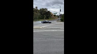 Corvette doing a crazy Power Slide.