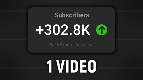 0 → 300k subscribers with 1 video (not clickbait)