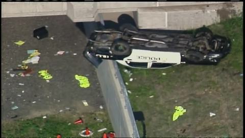 Milwaukee Police squad car destroyed in crash