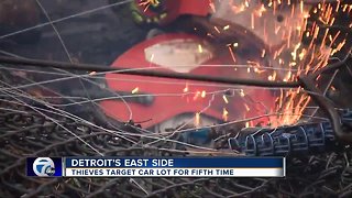 Thieves target car lot for fifth time on Detroit's east side