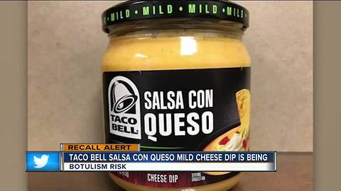 Taco Bell salsa con queso cheese dip has been recalled