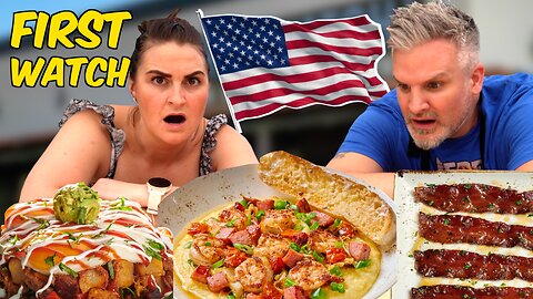 Brits Try [FIRST WATCH BREAKFAST] for the first time! *SHRIMP & GRITS*