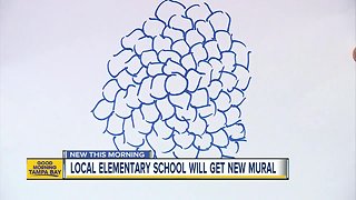 Cleveland Elementary students painting street mural to slow traffic, create a sense of community