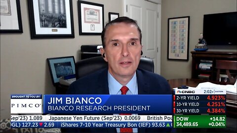 Jim Bianco joins CNBC to discuss the Reasoning & Impact of Higher Bond Yields, Jackson Hole & China