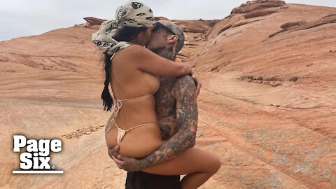 Kourtney Kardashian shares steamy new kissing pic with Travis Barker