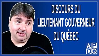 Discours du lieutenant gouverneur du Québec