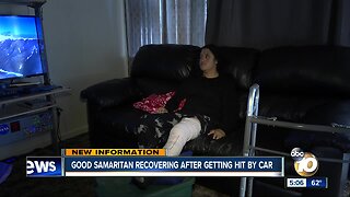 Good Samaritan recovering after getting hit by car