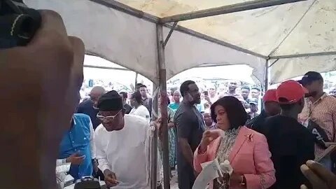 Governor Wike and wife at their polling unit....