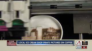 Overland Park ice cream shop prints art on your drinks