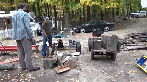 Splitting Firewood Effortlessly With One Finger O7