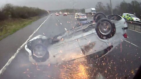 Freak Accident Caught On Dash Camera...