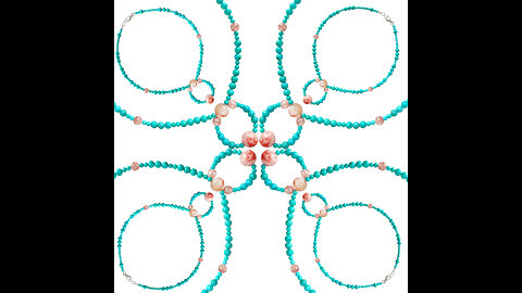 Turquoise with colorful sakura onyx and Rutilated Quartz beads pendant gemstone necklace03