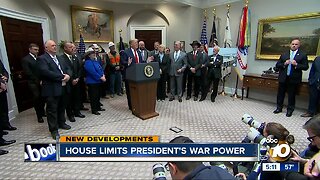 House limits President Trump's war power