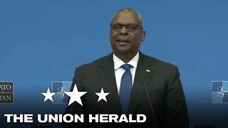 Defense Secretary Austin Holds a Press Conference at NATO Headquarters