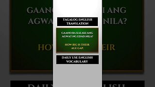 Lesson #26 Tagalog English Translation Daily use English vocabulary #englishtranslation #educational
