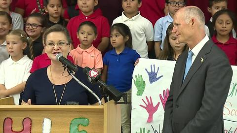 Raw video: Florida Gov. Rick Scott speaks at Highlands Elementary School in Immokalee