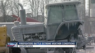 Watertown firefighters battle extreme weather conditions