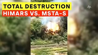 Ukrainian HIMARS Destroys A Whole Battery Of Msta-S Self-Propelled Guns