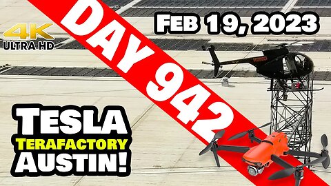 BLACK HELICOPTERS AT GIGA TEXAS! - Tesla Gigafactory Austin 4K Day 942 - 2/19/23 -Tesla Terafactory