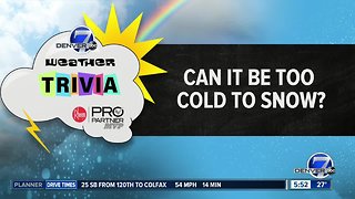 Weather trivia on Dec. 31: Can it be too cold to snow?