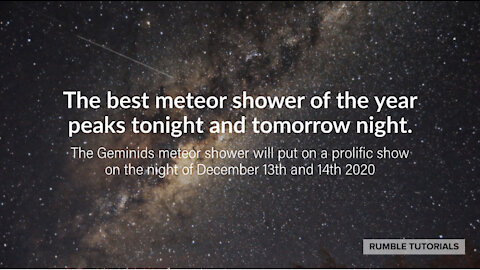 Largest Meteor Shower of 2020 Tonight