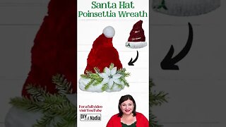Dollar Tree Christmas Scarf Wreath Santa Hat Poinsettia Easy DIY Wreath Tutorial 🎅