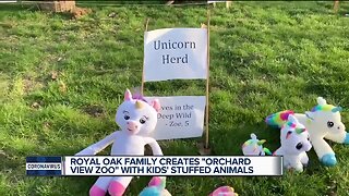 Royal Oak family creates stuffed animal zoo on their front lawn